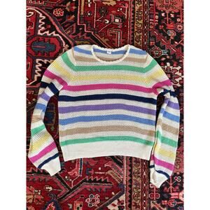 Gap 100% Cotton Colorful Crocheted Sweater Size XL
